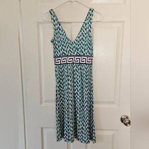 Diane Von Furstenberg DVF Ophelia Silk Dress with Blue and Green  Womens Size 0